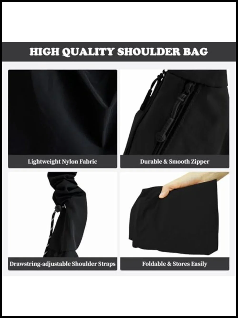 Slouchy Large Nylon Hobo Bag Women Adjustable Crossbody Shoulder Tote